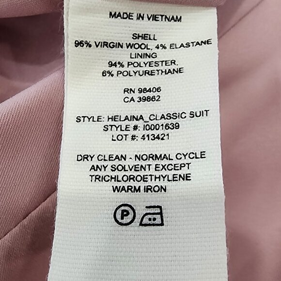 Theory Helaina Sleeveless Classic Suit Pink Wool Shift Dress Women's Size 8 - Picture 3 of 7